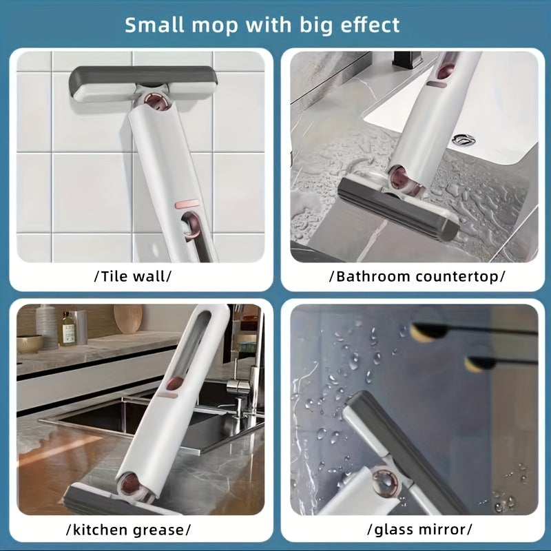 Portable self-squeezing mini mop with lightweight and compact design, perfect for small spaces in the USA.