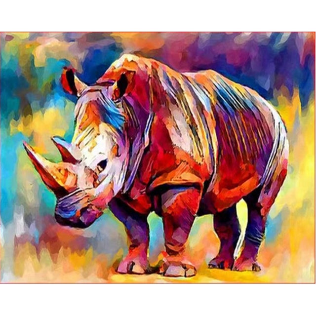 Oil Painting By Numbers Animal On Canvas With Frame