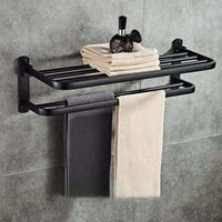 Double-Layer Folding Towel Rack: Sleek Organization for Your Bathroom