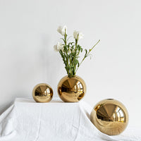 Gold Plated Ceramic Vase