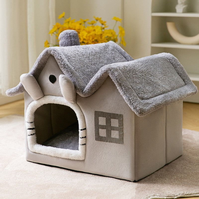 Foldable Self-Warming Pet Nest for Cats and Dogs