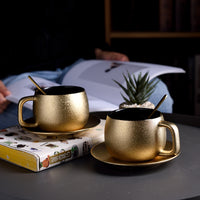 Golden coffee cup set