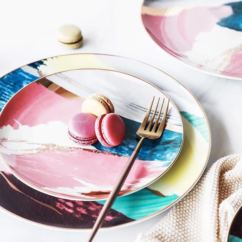 Watercolor Dessert  Plates