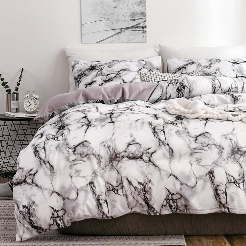 Comfortable Marble Pattern Printed Duvet Cover