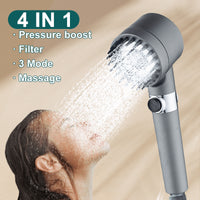 4-in-1 shower head with filter for USA, massage, high pressure, chlorine removal