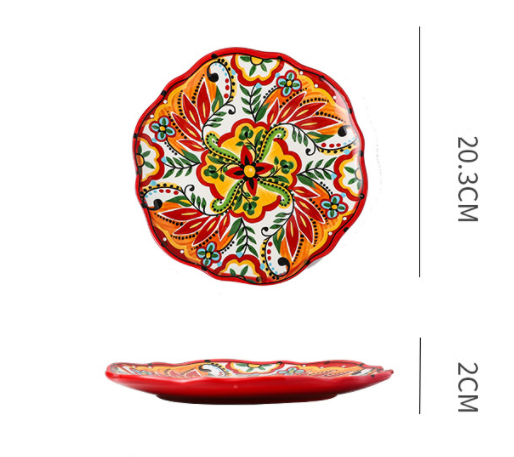 Underglaze Ceramic Tableware Bohemian Household Dishes