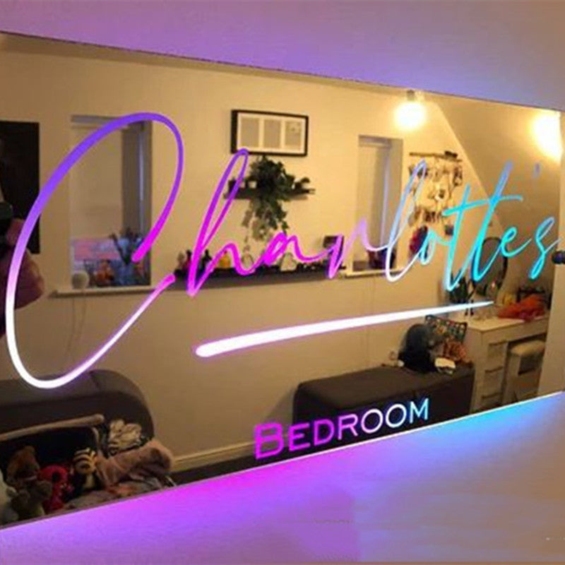 Personalized Name Mirror Light For Bedroom